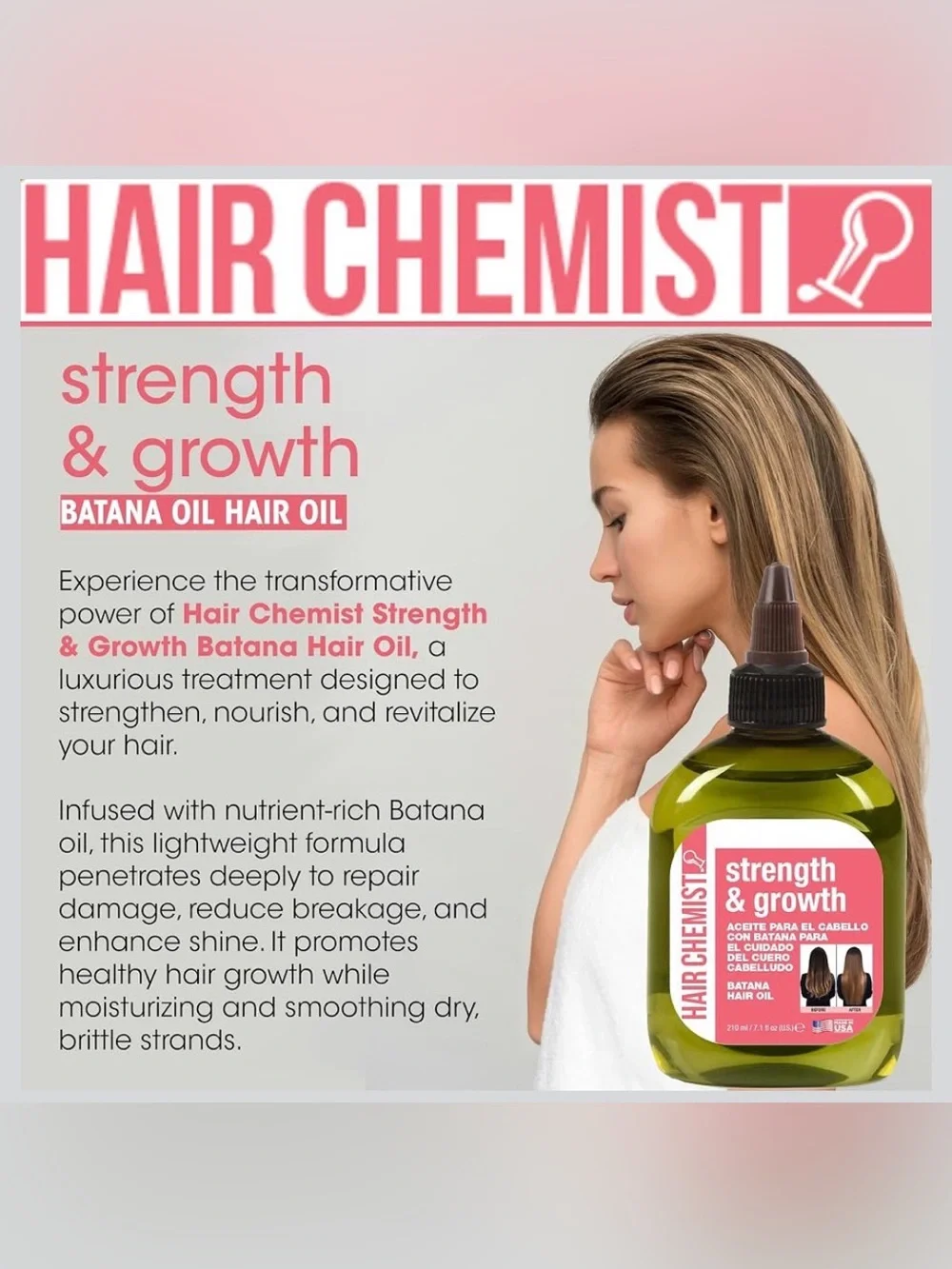 Hair Chemist Batana Strengthening Shampoo& Conditioner plus Oil Set -NEW IN BOX